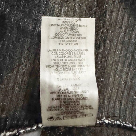 Karl Lagerfeld Paris Metallic Puff Sleeve Popover KARL Spell-Out Logo Top - Picture 13 of 13